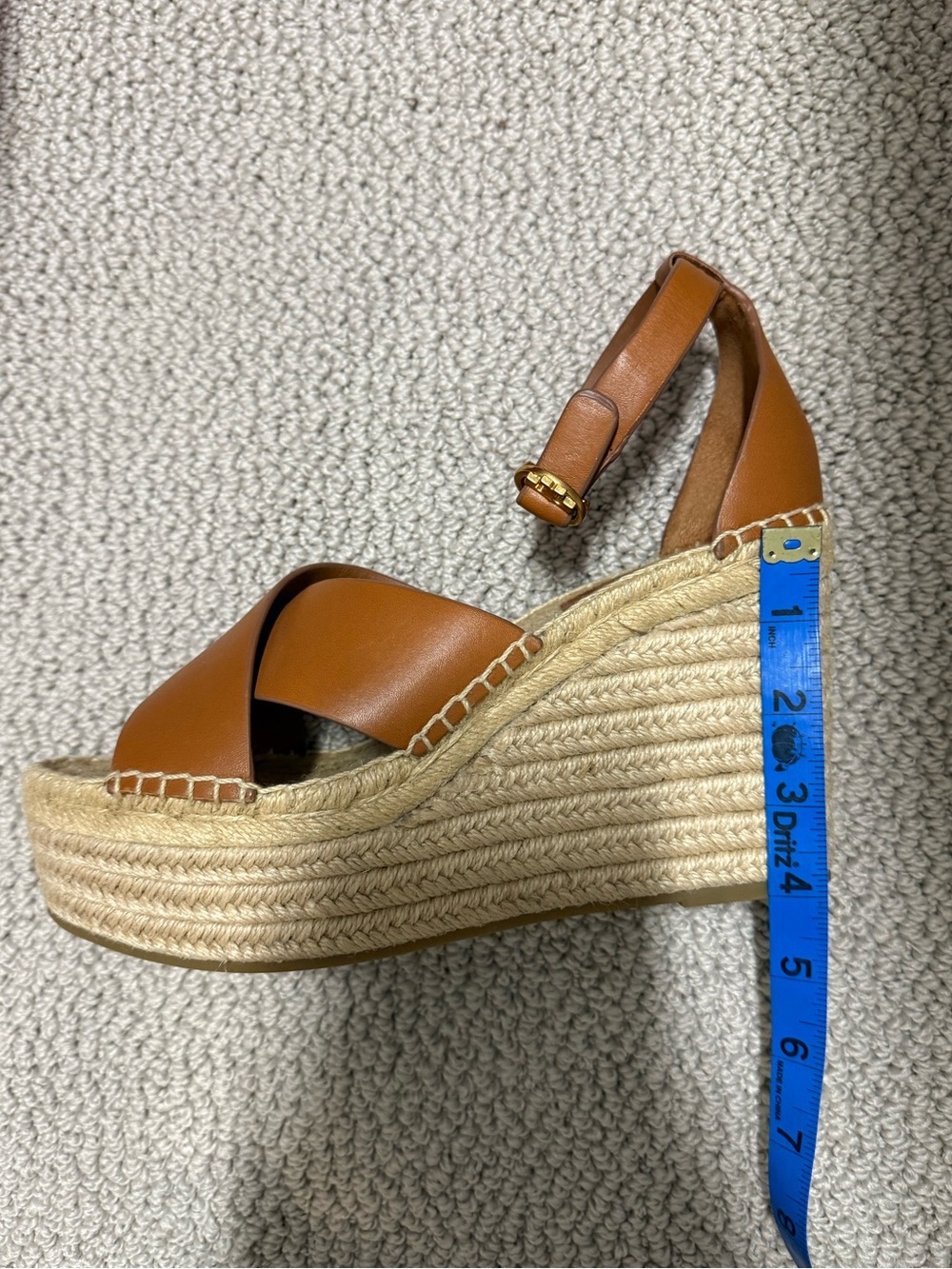 Tory Burch Brown Selby Ambra Leather Wedge Espadrilles - Picture 9 of 10